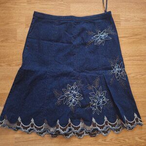 Vintage denim midi skirt